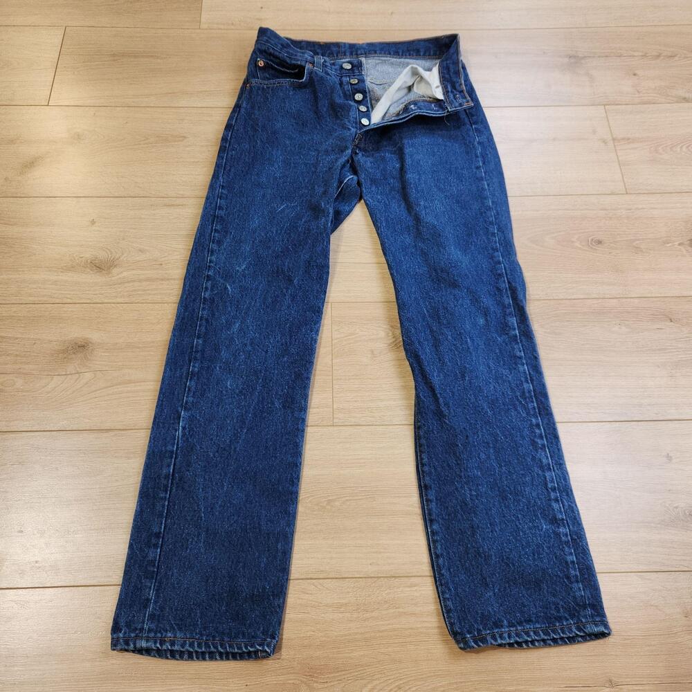 Vintage Levis 501 Jeans Mens 26x29 (30x33 Tag) Blue Button Fly Denim 80s USA